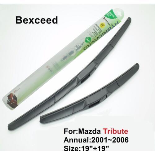 For Mazda Tribute 19"+19" Bexceed of Rubber Car Windscreen Windshield Hybrid Wiper Blade 2001 2002 2003 2004 2005 2006