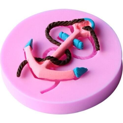 1pcs Boat Anchor Shape Silicone Fondant Soap 3d Cake Mold Cupcake Jelly Candy Chocolate Decoration Baking Tool Moulds