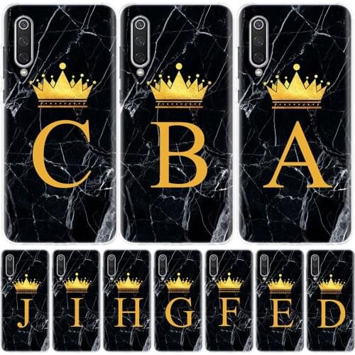 26 Letter Crown Custom A Silicon Phone Case For Xiaomi Redmi Note 10 9 8 9S 8T 7 6 5 6A 7A 8A 9A 9C Pro Customized Cover Coque