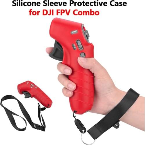 Silicone Cover Neck Strap for DJI FPV Combo Motion Controller Protective Skin Case Anti-Lost Lanyard for FPV Protection Sleeve