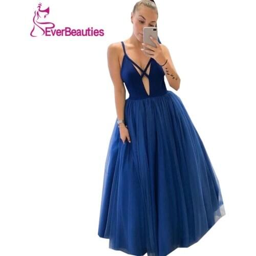 A-Line Prom Dresses Long 2020 V-Neck вечерние пла suknie wieczoro Tulle Formal Gowns Evening Dresses Robe De Soiree