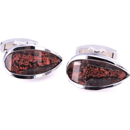 Triangle cufflink Trendy Crystal Heart nature stone Cufflinks Suit Accessories Cubic Cuff Link For men Women business gift