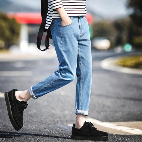 Top quality 2018 Fashion cowboy feet GD leisure trousers inkjet hand-painted hip hop Denim pencil pants Ankle length pants men