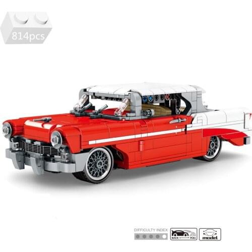 High-tech Pull Back Racing Car Classic Vintage Vehicle Building Blocks Kit Bricks Model Creator Expert Toys For Children Gifts