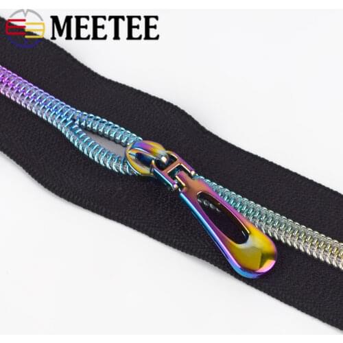 1M Zipper+2pcs Slider Meetee 5# Color Zipper Slider Coded Crop Nylon Zips Head for Luggage Garment Zip DIY Home Sewing Accessory
