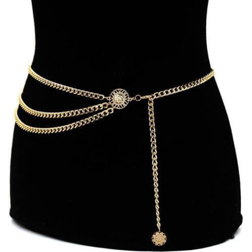 Women Belt Hip High Waist Gold Sliver Metal Chain Adjustable Belt Fringes Body Chain Clothes Accessory Gift