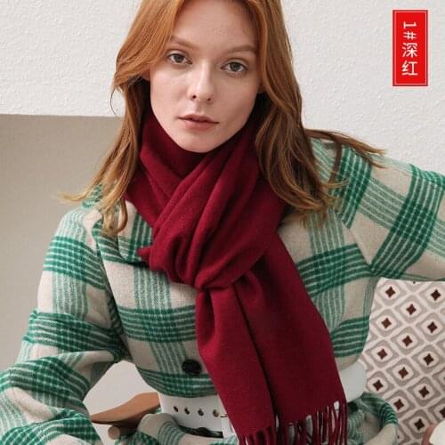Winter2020new thickened warm wool womens scarf solid color European and American style daily fashion warm shawl infinity scarf