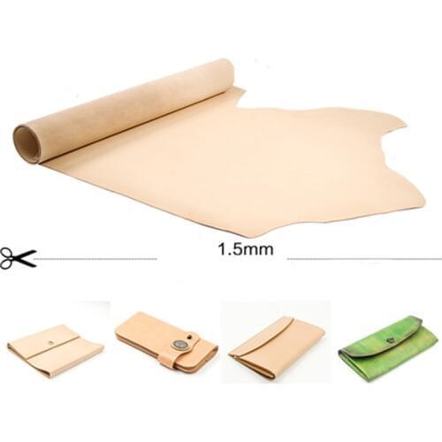 1.5mm leather good for making bags DIY material color plain easy for dye genuine leather