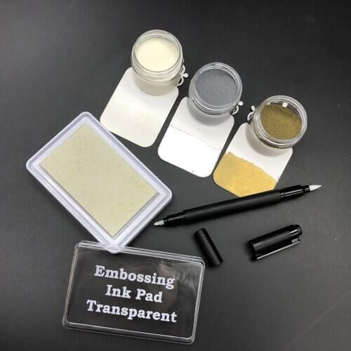 10g Each Jar Embossing Powder Pigment Stamping Clear Embossing Ink Pad Ink Pen Scrapbooking Craft Metallic Paint Emboss Powder