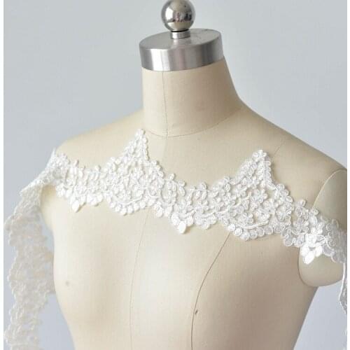 3Yards/Lot Embroidery Wedding Dress Veil Clothes Lace Trim DIY Craft Design Materials Lace Fabrics Accessories