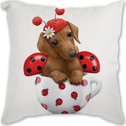 45x45cm Cartoon girl Pillows Cover Fairy Fairy cat dog Cushion Cover Collection Pillowcase Party Ornament flax Pillowcase