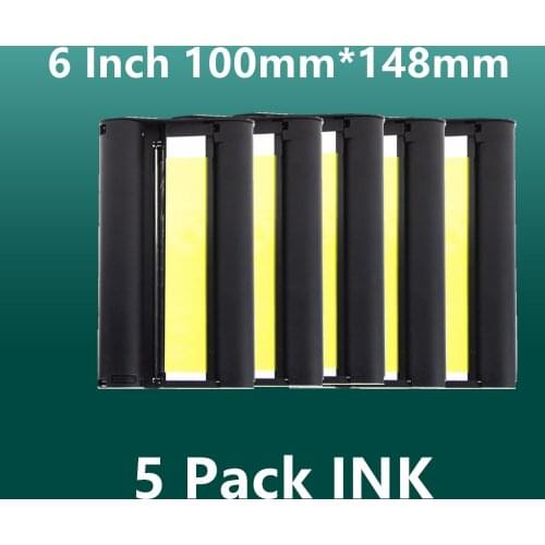 5 Pack 6 Inch Ink Cassette KP-108IN KP-36IN Ink and Paper Set for Canon Selphy CP1300 CP1200 CP910 CP900 Photo Printer