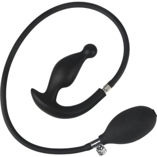 Butt Plug Inflatable Dildo with Push Release Button Stretcher Pump Expandable Massager Sex Toy for Women Men