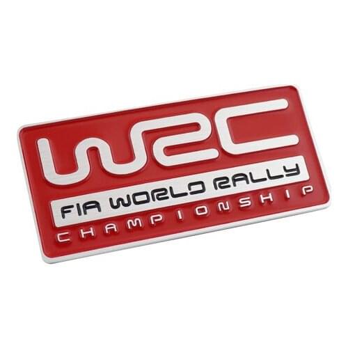 Auto car Aluminum Red WRC World Rally Championship Emblem Badge Sticker