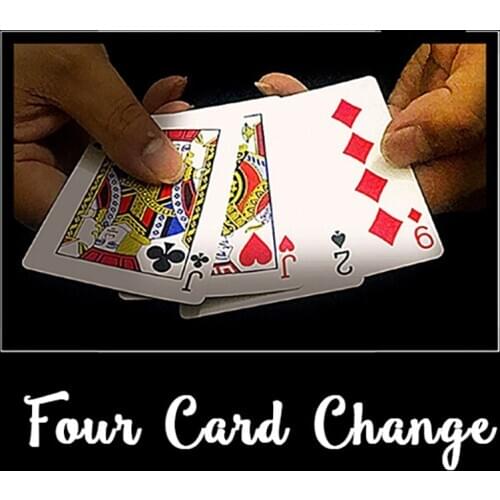 Four Card Change Close Up Magic Tricks Instant Playing Card Change Magician Street Illusion Gimmick Mentalism Puzzle Toys Funny