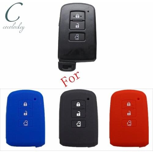 Cocolockey Car Key Cover Case Shell for toyota wish noah sienta 3Button Silicone key holder Remote Keyless Key Case for Car