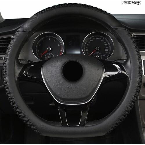 FUZHKAQI Leather Car Steering Wheel Cover For Mercedes Benz W204 W205 W210 W211 W212 W203 W176 CLA GLA SLC