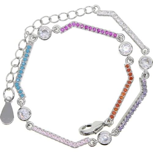 Hot Micro Pave Zirconia Chain 15+4cm Size Bracelet CZ Bracelets for Women Men Friendship Bracelets Bohemian Charm Jewelry