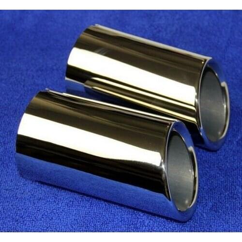 Chrome Exhaust Muffler Tip Pipe Cover Accessories 2pcs For VW Golf 7 Mk7 14-19