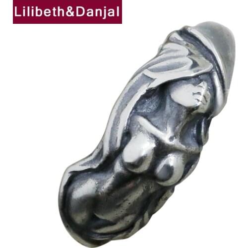 Naked Girl Portrait Pure 925 Sterling Silver Vintage Men Women Adjustable Couple Ring Jewelry 2020 Free Shipping Designer R46