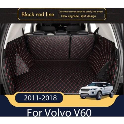 Leather Car Trunk Mat For Volvo V60 2011-2018 Cargo Liner Accessories Interior Boot