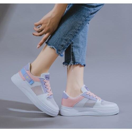 Womens Shoes New Summer Mesh Breathable Sneakers Mesh Surface Shoes Spring and Autumn Leisure Sneakers Womens Autumn