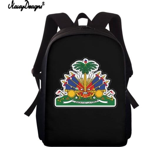 NOISYDESIGNS Simple High Capacity Schoolbag Fashion Haiti Flag Backpacks For Children Teenage Girls Boys School Student Mochila