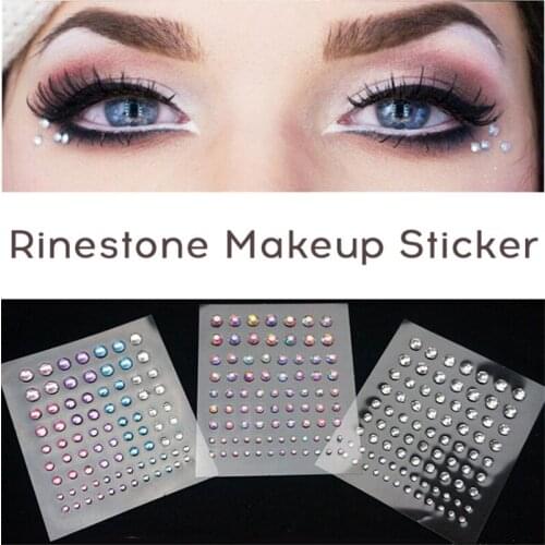 New Rhinestone Flash Tattoos Stickers Body DIY Adhesive Face Jewels Temporary Tattoo Eyes Sticker
