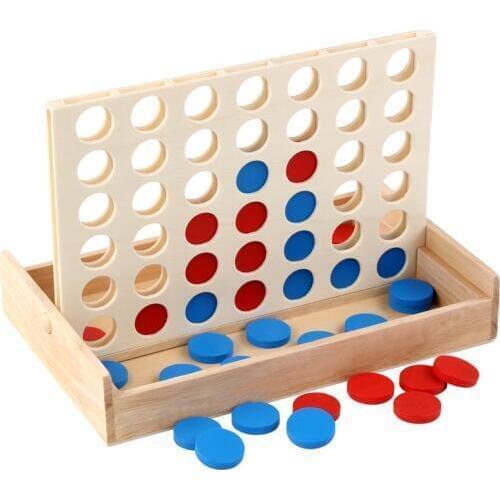 Newest Connect Blue Red Four In A Row 4 In A Line Board Funny Family Parties Classic Bingo Games Wood Entertainment Travel Games
