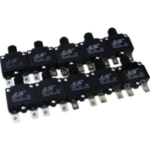 Thermal switch circuit breaker overload protector 3A,4A,5A,6A ,7A, 7.5A ,8A,10A,15A,18A,20A,25A,30A overload switch