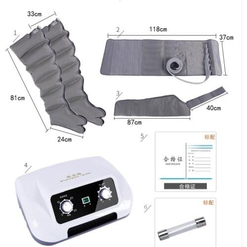 Air wave pressure massager six chamber pneumatic extruding feet, arms and legs inflatable extruding massage