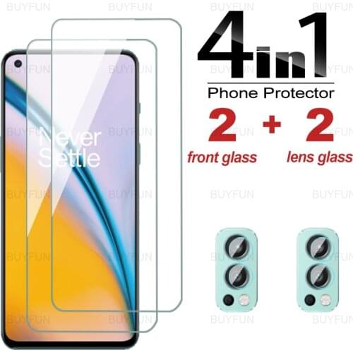 4in1 Tempered Glass For OnePlus Nord 2 5G Front Safe Screen Protector for oneplus 1+nord n100 n10 n200 ce 5g Camera Lens Glass