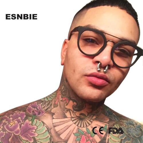 ESNBIE Design Eyeglasses Frame Women Fake Wood lunettes de vue Vintage Retro Spectacle Myopia Eyeglasses Clear Round Eyewear