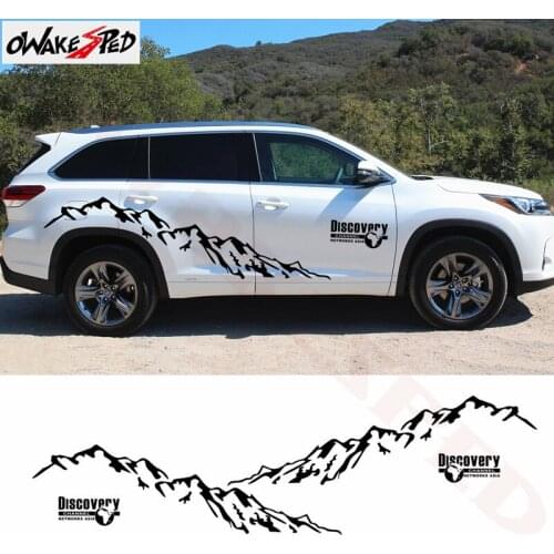 1set Mountain Graphics Car Side Door Stickers For-Toyota Highlander Tuning Accessories DIY Vinyl Decals Auto Body Sport Styling