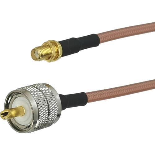 1Pcs RG142 UHF PL259 Male plug to SMA Female jack Bulkhead Straight Connector RF Coaxial Jumper Pigtail Cable 6inch~10M