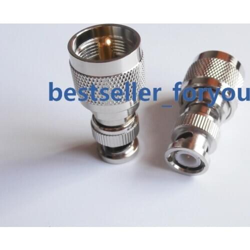 1X BNC-UHF Adapter BNC Male Plug To UHF PL-259 PL259 Male Straight Rf Connector