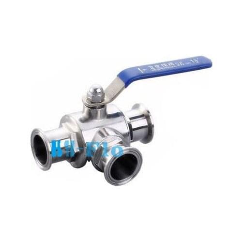 2-1/2" 304 Stainless Three way Clamp Connection L Type Sanitary Ball valve
