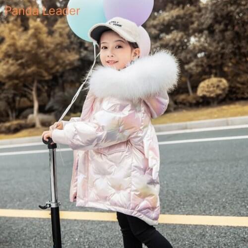 2021 Winter Girl Clothes Faux Fur Down Jacket for Baby Girl Waterproof Children Kids Outerwear Toddler Thicken Warm Hooded Parka