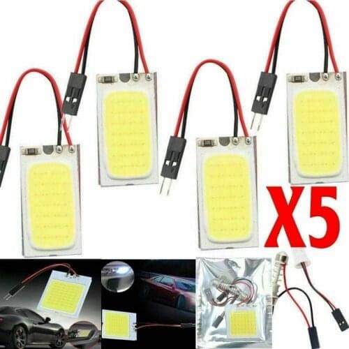 5PCS 48 SMD White Light COB LED T10 4W 12V Car Interior Panel Light Ceiling Light LED Bulb SMD Trunk Light Warning Light
