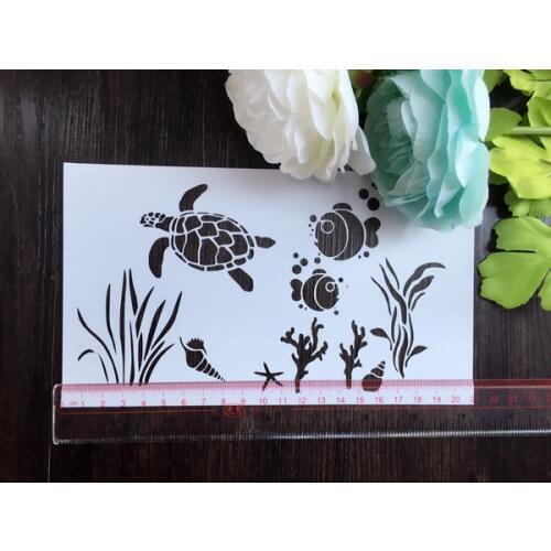 Scrapbooking tool card DIY album masking spray painted template drawing stencils laser cut templates Ocean World 8071213
