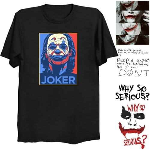 Heath Ledger Joker Shirt Joaquin Phoenix The Joker Clothes T Shirt Why So Serious T-shirt Cotton Joker Face Horror Clown Tshirt