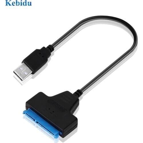 KEBIDU 480Mbps USB 2.0 to SATA 22Pin Adapter Cable SATA22Pin/USB2.0 For 2.5 inch SSD/HDD