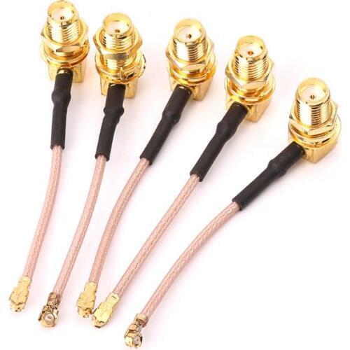 5Pcs/Set SMA Female Right Angle To Ufl/IPX/IPEX RF Coaxial Adapter RG178 Pigtail Cable 5cm