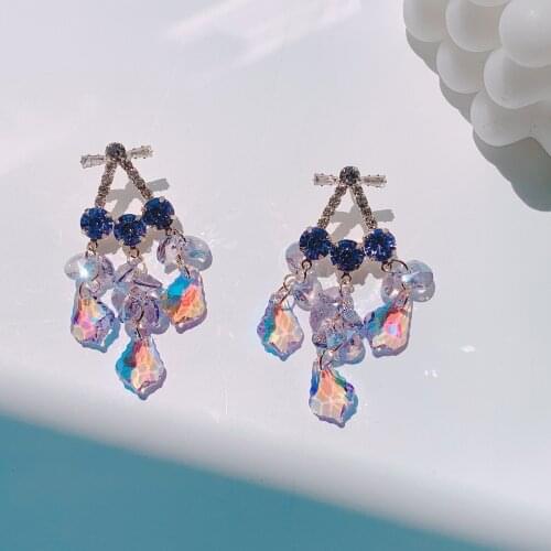 Korea earrings pearl luxury geometry flower tassel long section ear rings fashion women earring