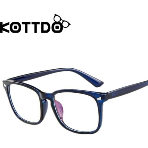 KOTTDO New Retro Plastic Square Glasses Men And Women Retro Classic Flat Mirror Luxury Optical Computer Game Glasses Uv400
