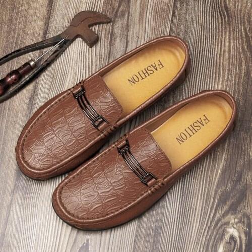 High Quality Mens Loafers Male Casual Genuine Leather Slip on Shoes Leisure Walk Luxury Driving Footwear Brand Flats Boat Shoes