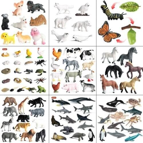 4-12pcs Mini Animal Model Simulation Dinosaurs Marine Animals Wildlife Model Animals World Model Educational Toys For Children