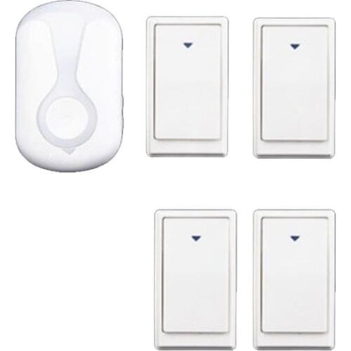 Bell set 1 receiver and 4 push wireless door bell emitter free of battery wireless doorbell 200M work chime door ring 110-240V