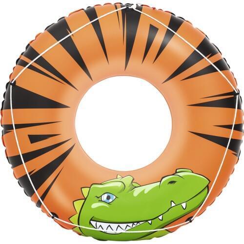 Dia 120cm Inflatable River Gator Swim Tube With Grab Rope Swimming Ring For Kids Pool Float Swim Toys Pool Water Fun Raft