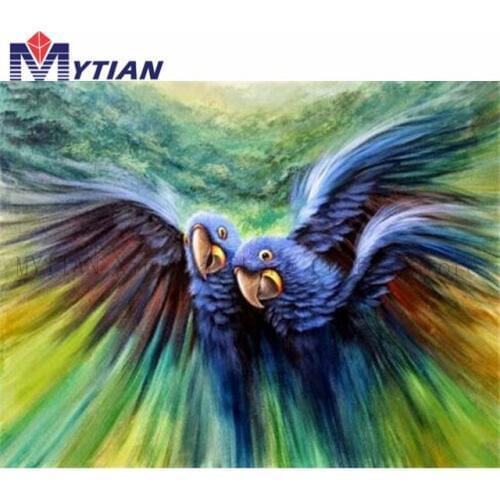 New diy Diamond Painting Cross Stitch Flying Parrots Diamond Embroidery Mosaic Parrot Couple Picture Needlework Home Decoration